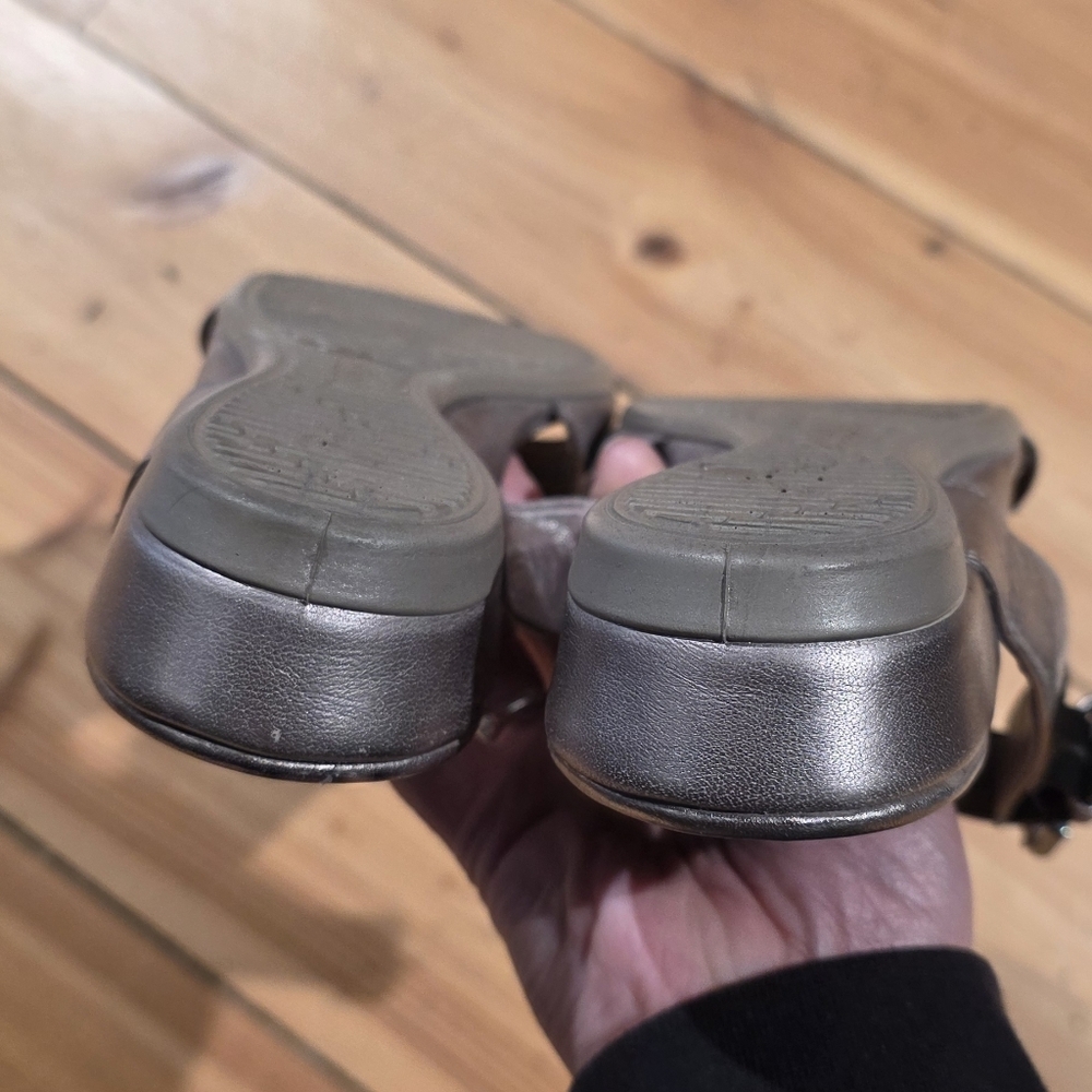 Ecco Metallic Silver Sandals - Picture 2 of 5